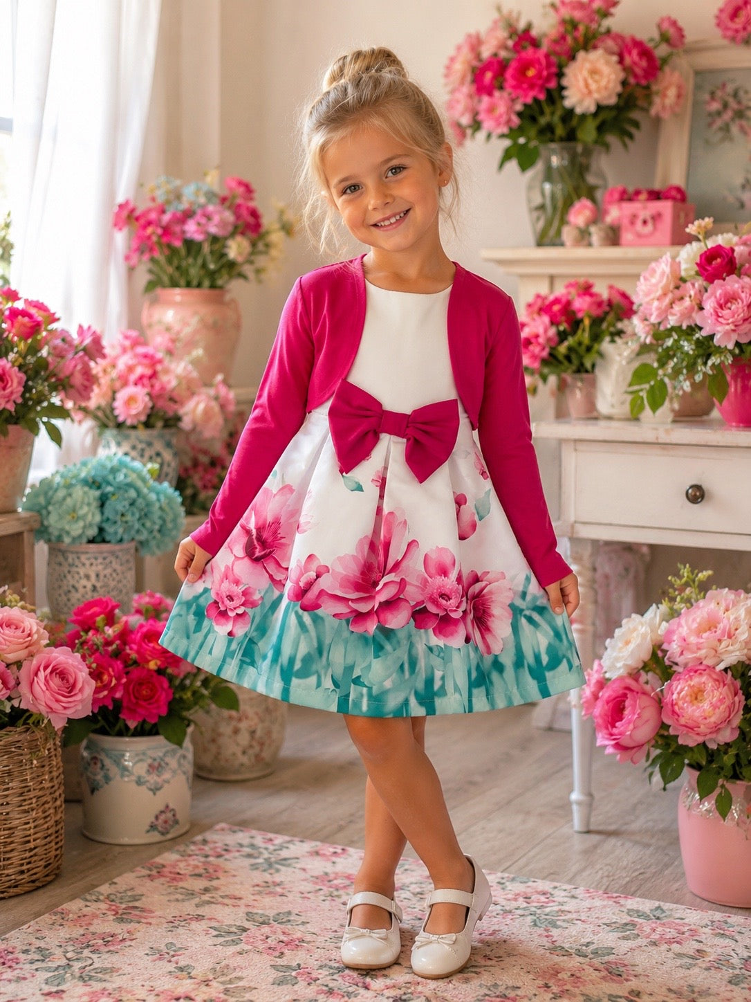 VESTITO BAMBINA MADE IN ITALY 2 PZ