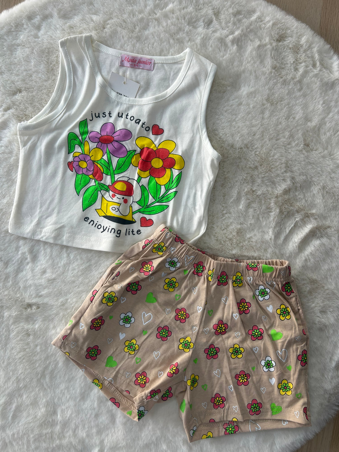 COMPLETO BAMBINA CON CANOTTA CROP