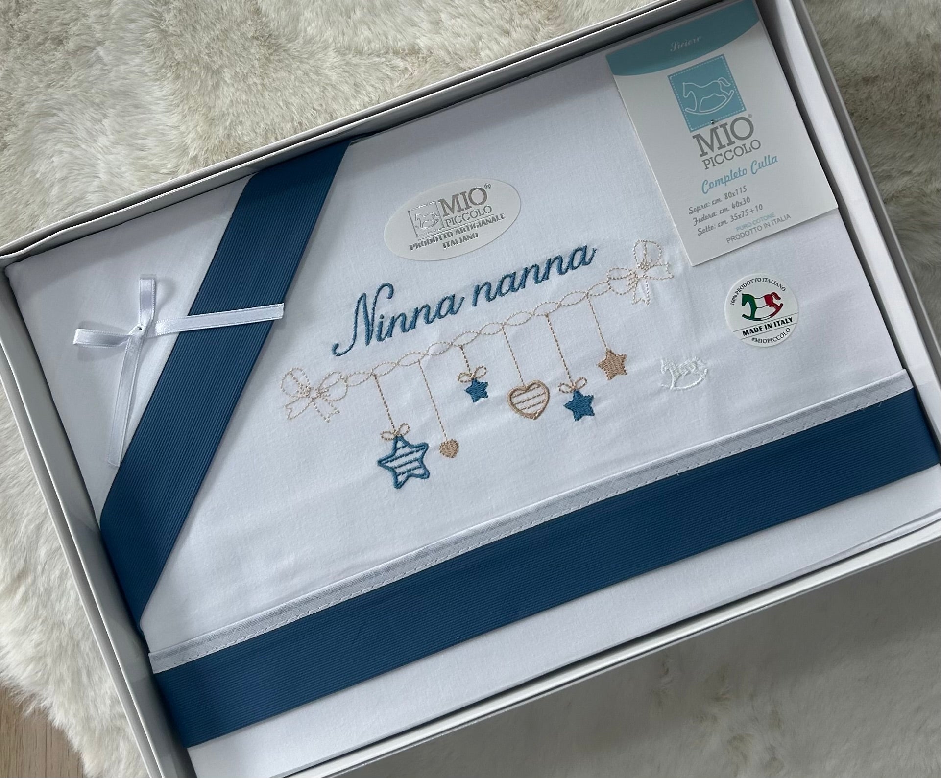 LENZUOLO NEONATO PER CULLA MIO PICCOLO 100% COTONE