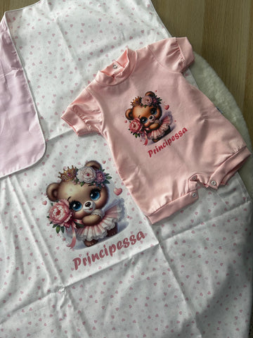 SET NEONATA COPERTINA + PAGLIACCETTO 100% COTONE