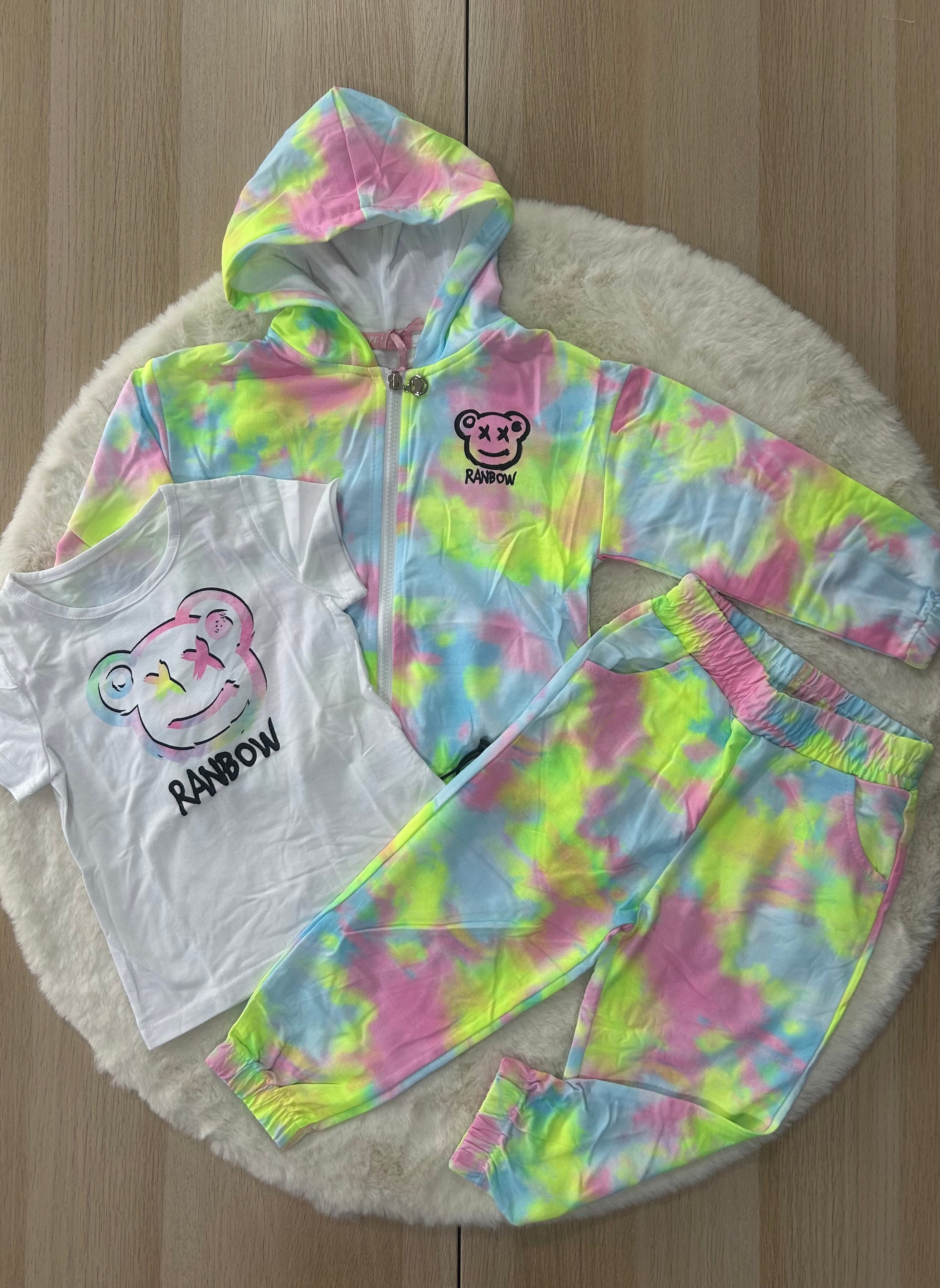 TUTA 3PZ MULTICOLOR BAMBINA PRIMAVERILE