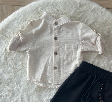 CAMICIA NEONATO IN LINO