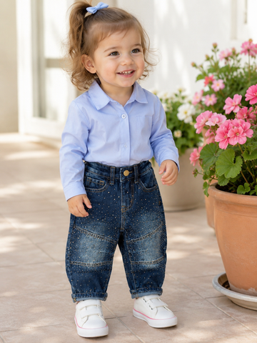 JEANS BALOON STRASS NEONATA