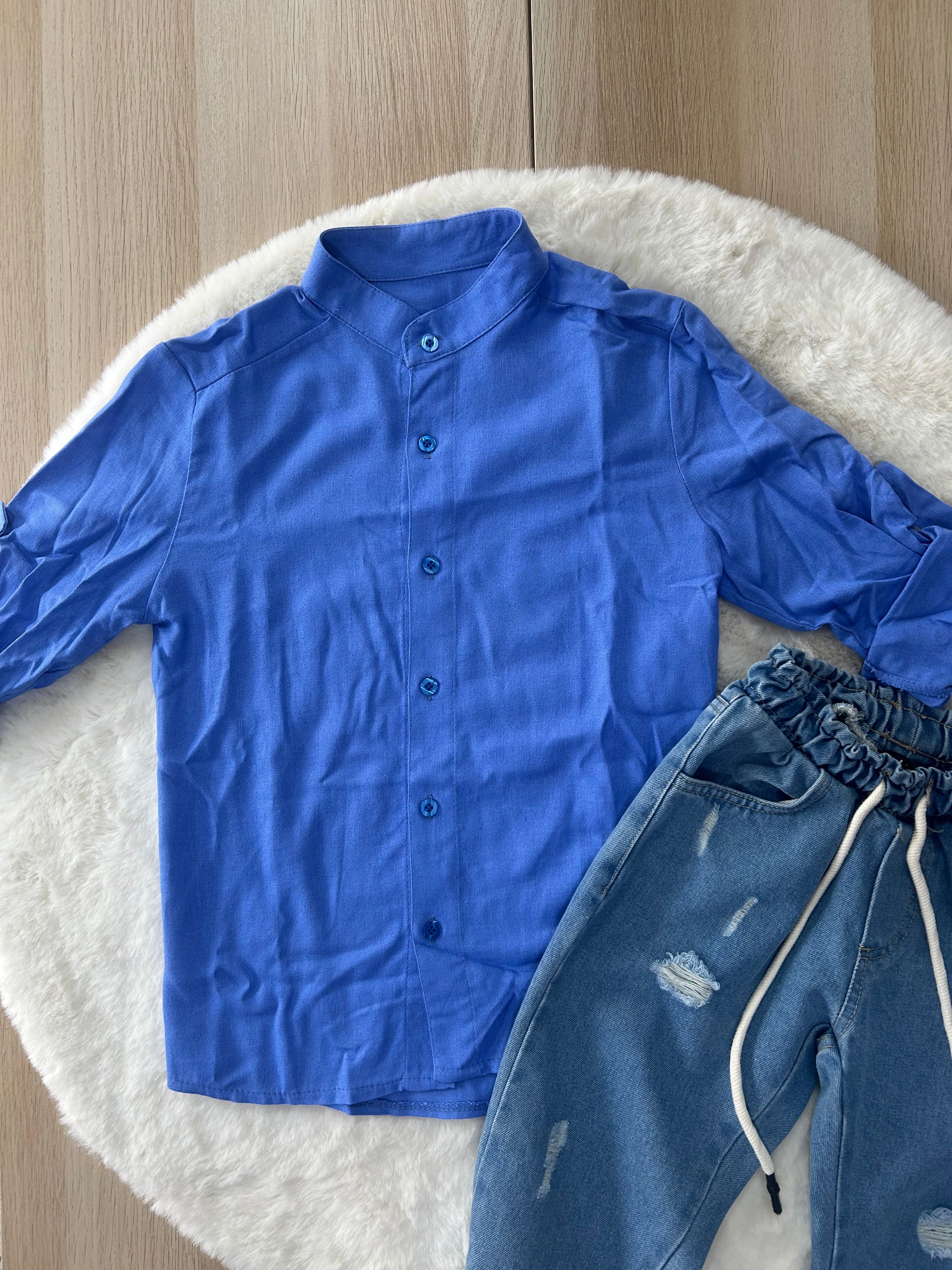 CAMICIA BAMBINO COLLETTO ALLA COREANA