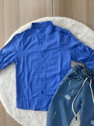 CAMICIA BAMBINO COLLETTO ALLA COREANA
