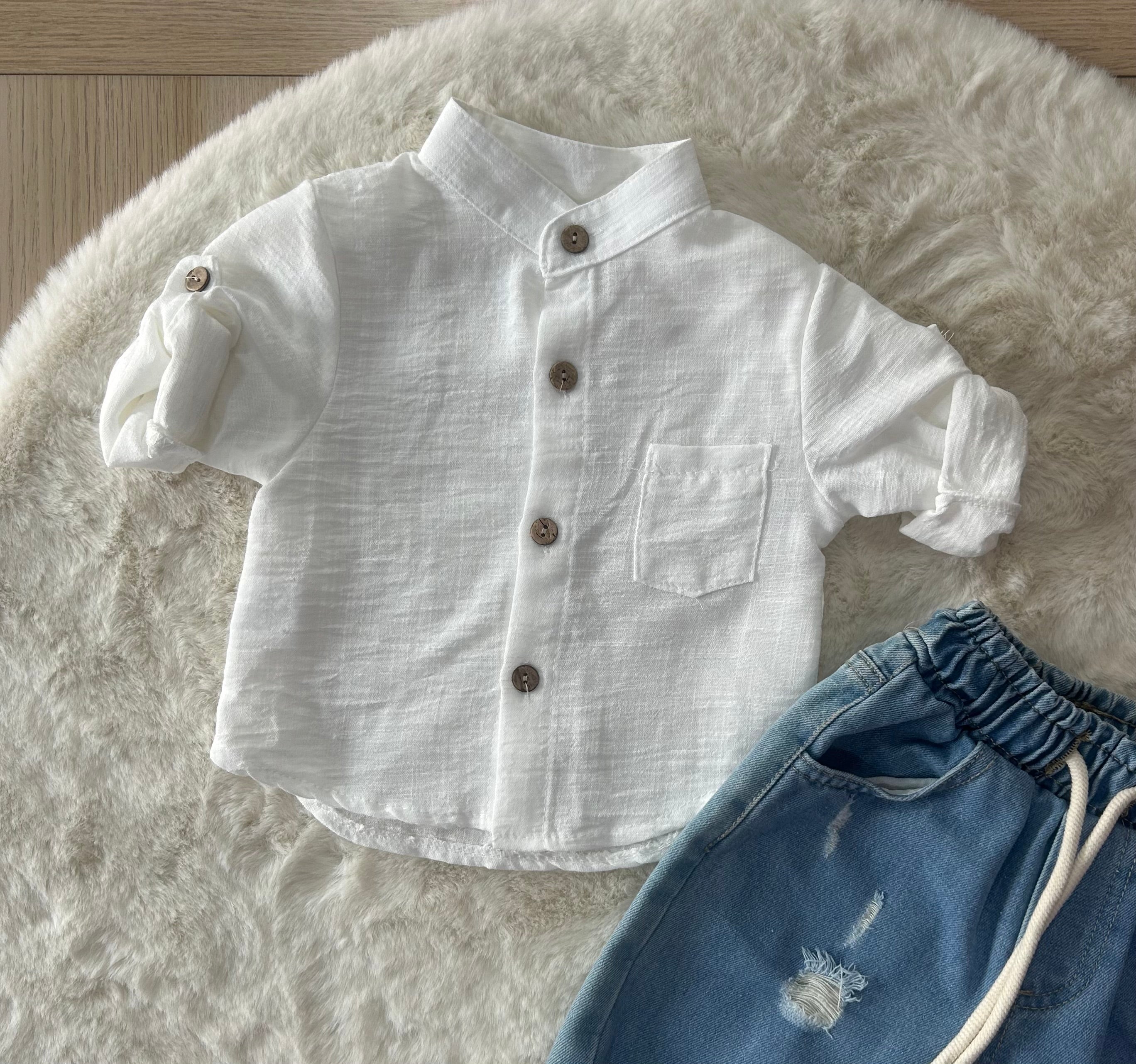 CAMICIA NEONATO IN LINO