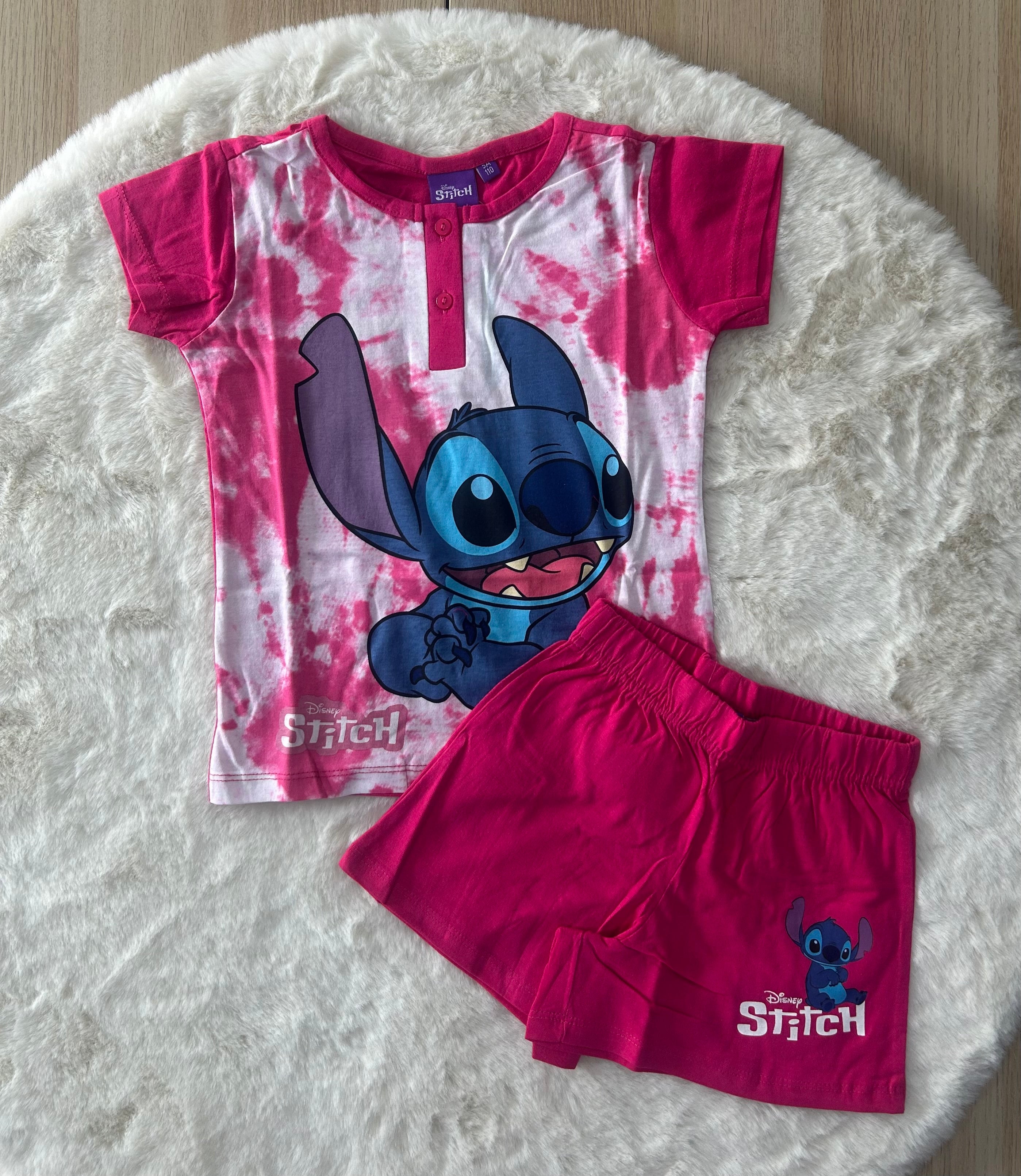 PIGIAMA BAMBINA 100% COTONE STITCH ROSA
