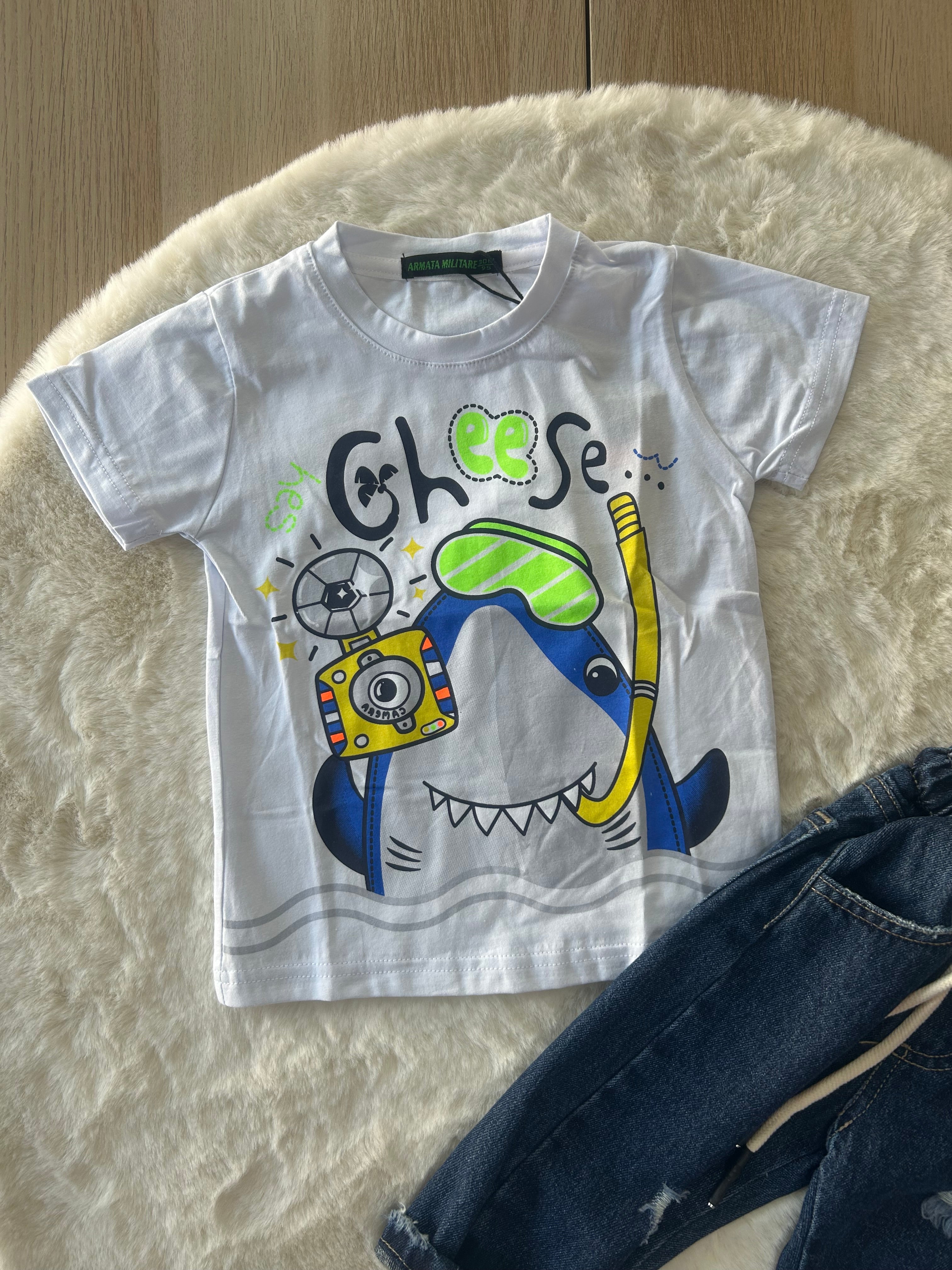 MAGLIA NEONATO MANICA CORTA CON SQUALO