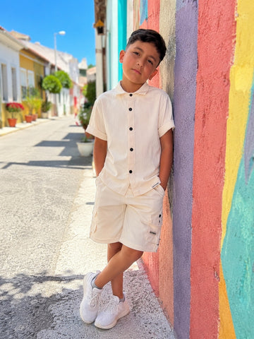 COMPLETO BAMBINO TESSUTO A RIGHE