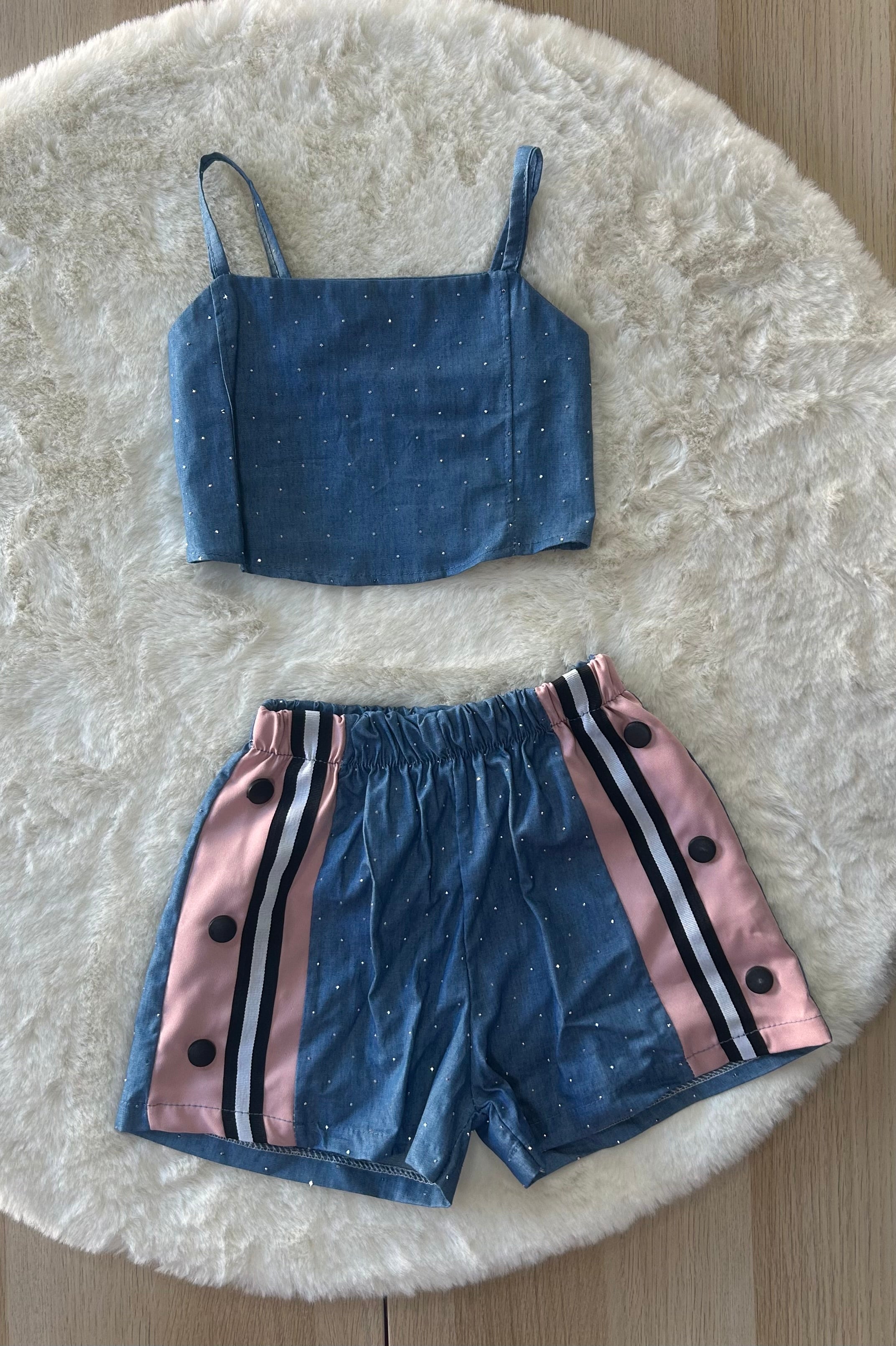 COMPLETO BAMBINA JEANS BRILLANTINATO
