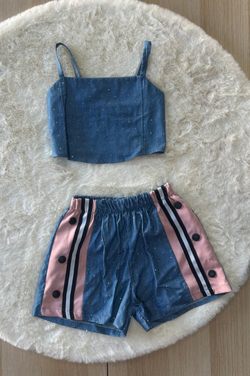 COMPLETO BAMBINA JEANS BRILLANTINATO