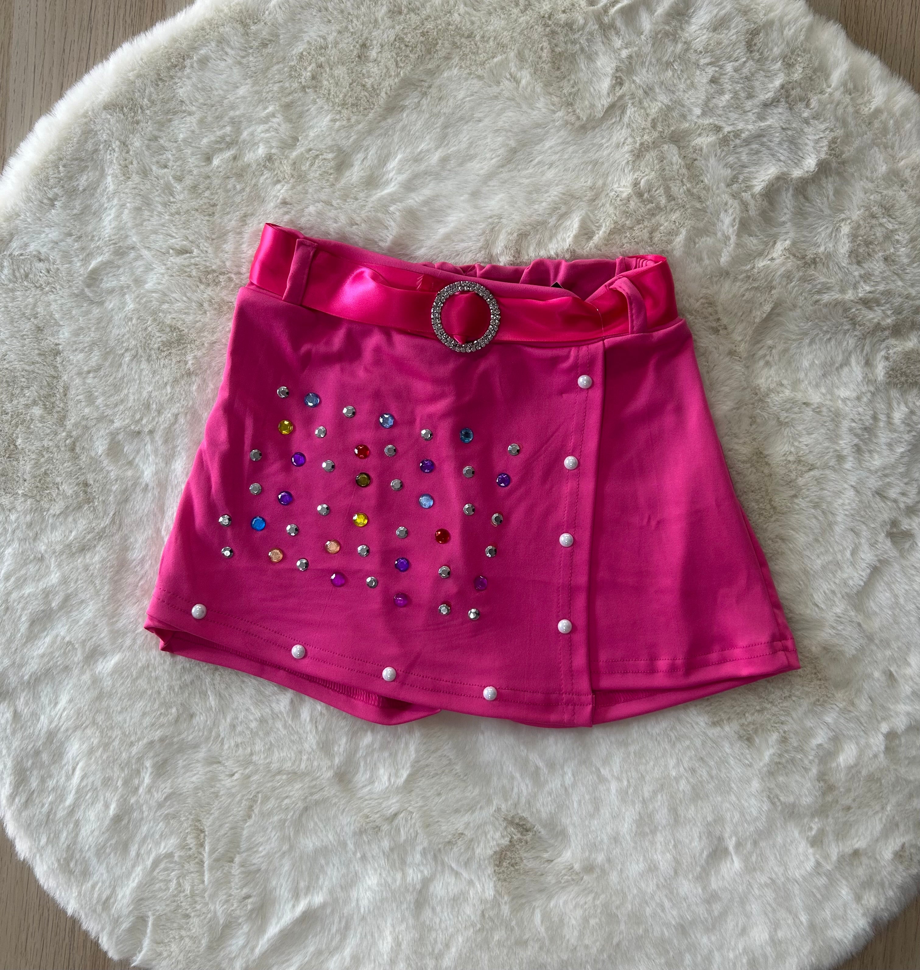 PANTALONCINI A GONNA BAMBINA CON PERLE