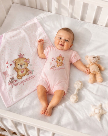 SET NEONATA COPERTINA + PAGLIACCETTO 100% COTONE
