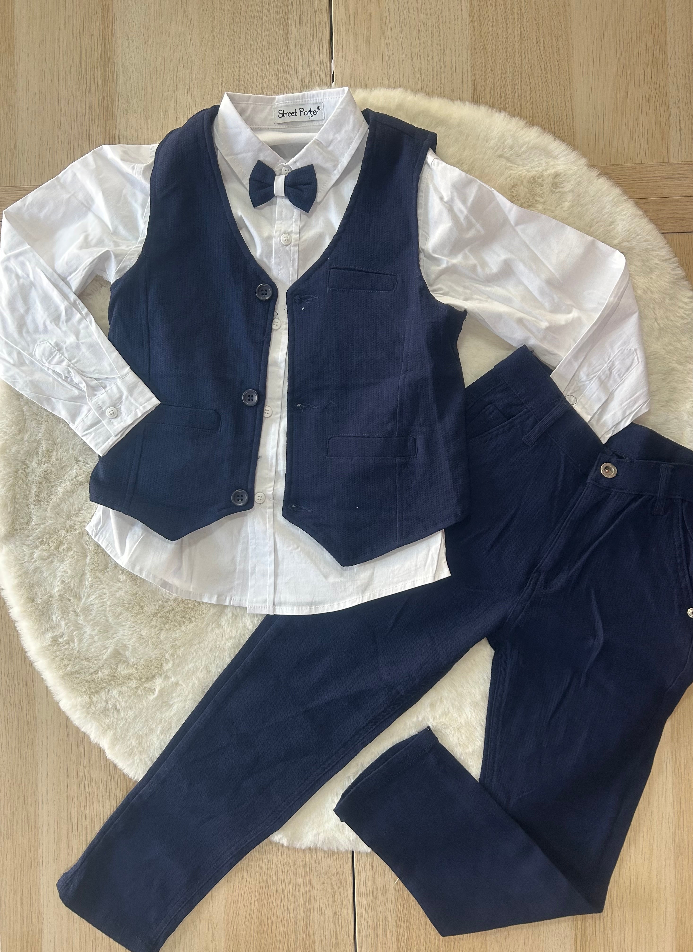 COMPLETO BAMBINO CERIMONIA ELASTICIZZATO 4PZ