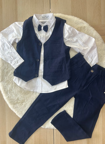 COMPLETO BAMBINO CERIMONIA ELASTICIZZATO 4PZ