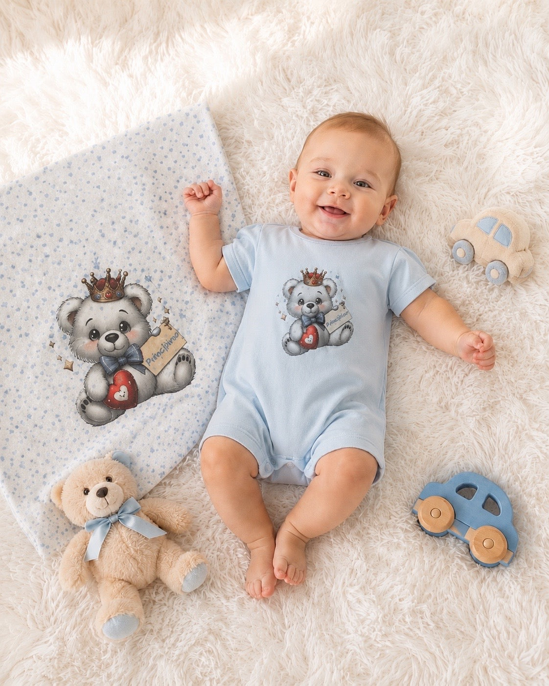SET NEONATO COPERTINA + PAGLIACCETTO 100% COTONE