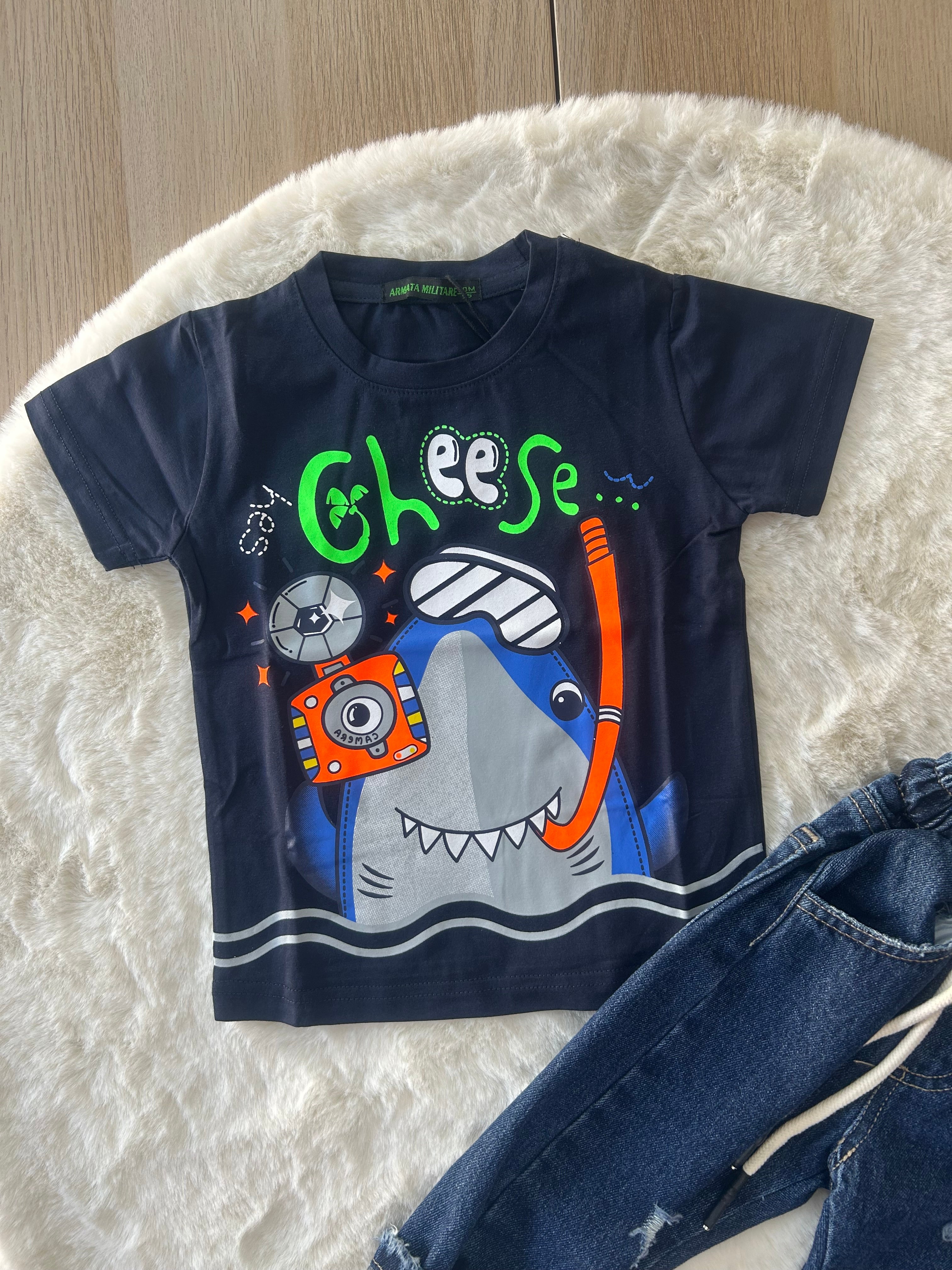 MAGLIA NEONATO MANICA CORTA CON SQUALO