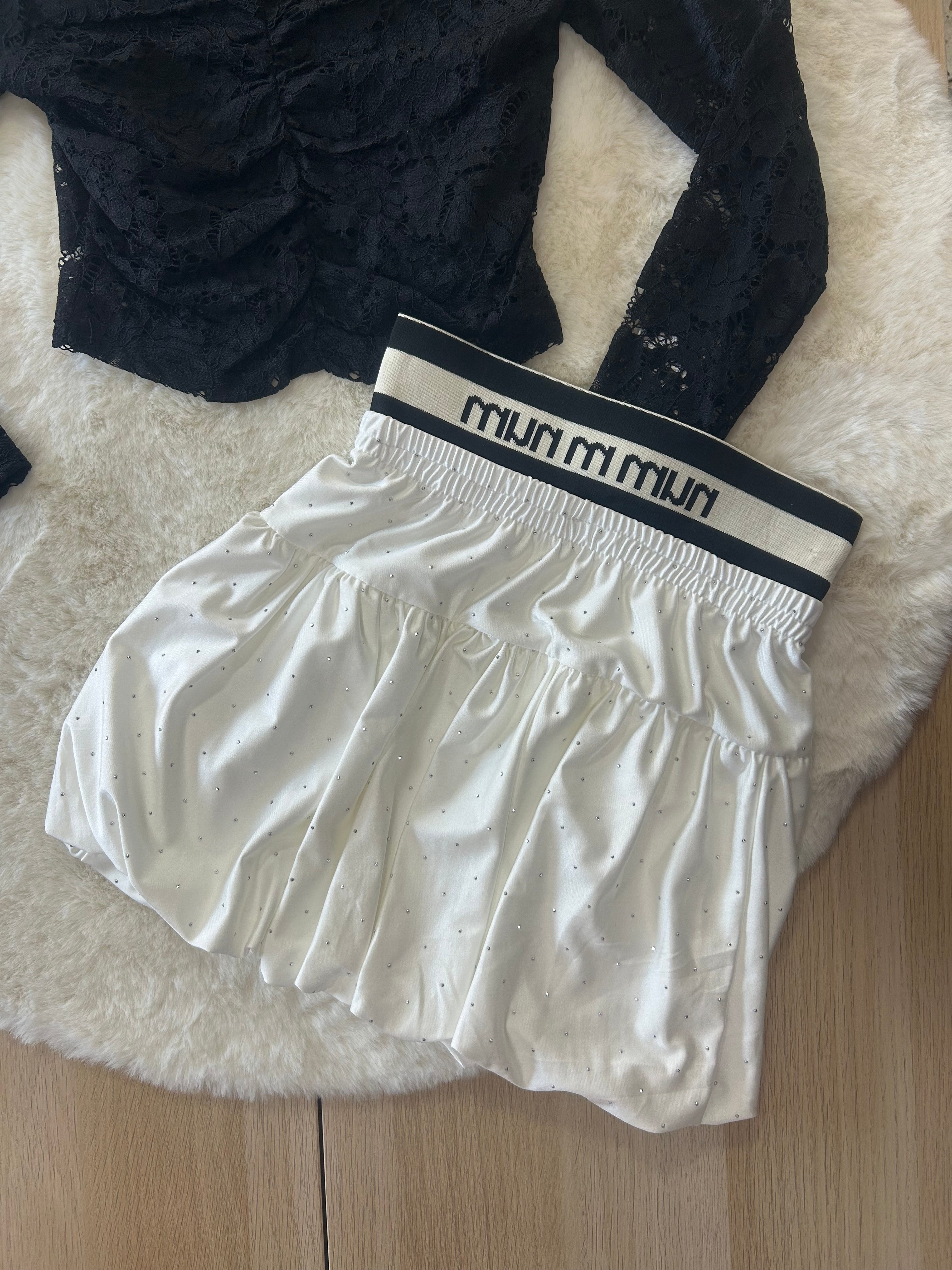 GONNA BAMBINA CON CINTA ELASTICA E BRILLANTINI