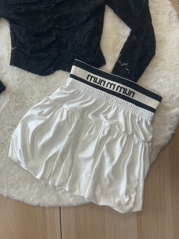 GONNA BAMBINA CON CINTA ELASTICA E BRILLANTINI