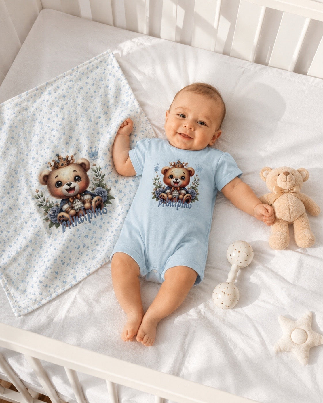 SET NEONATO COPERTINA + PAGLIACCETTO 100% COTONE