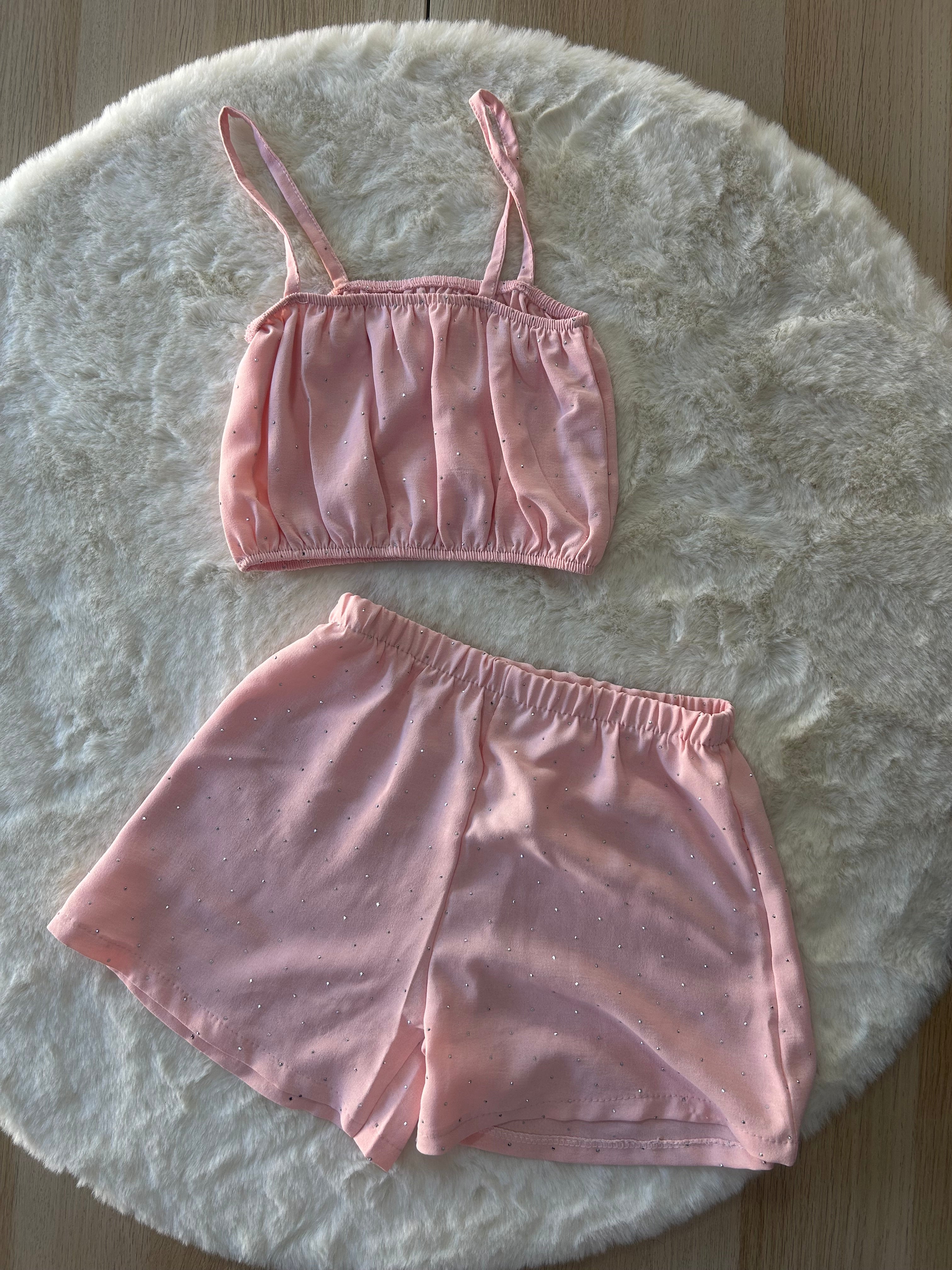COMPLETO BAMBINA BRILLANTINATO CON TOP