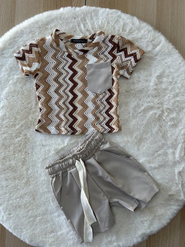 COMPLETO NEONATO CON MAGLIA TRAFORATA