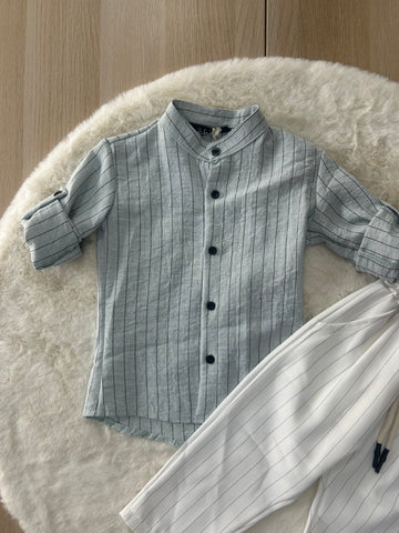 CAMICIA NEONATO IN LINO