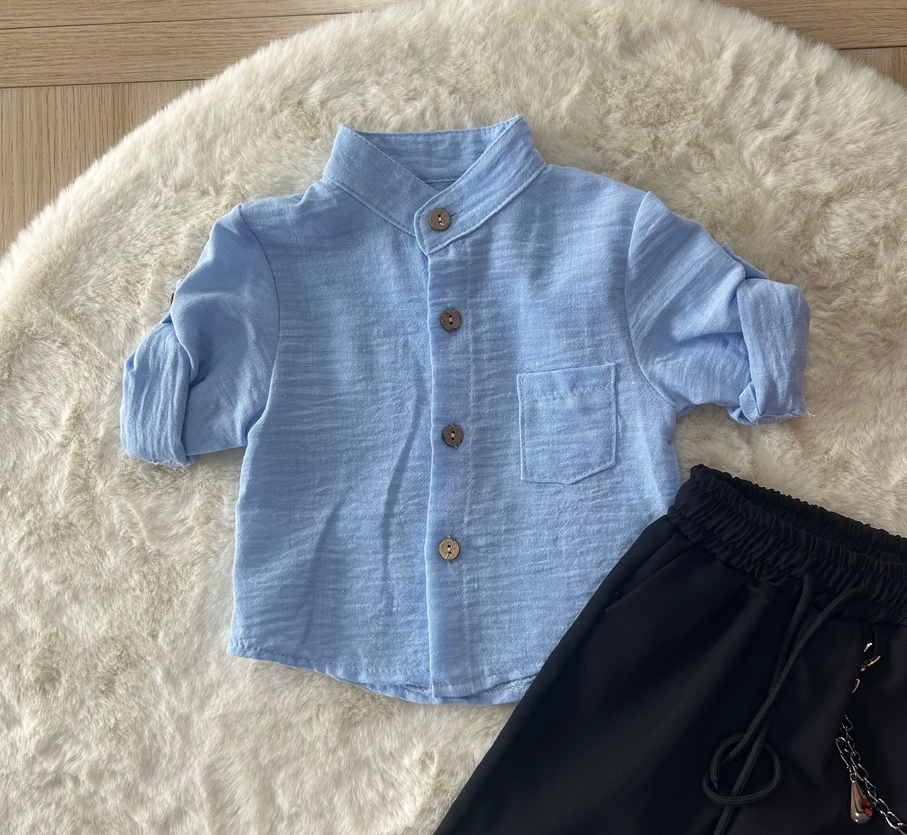 CAMICIA NEONATO IN LINO