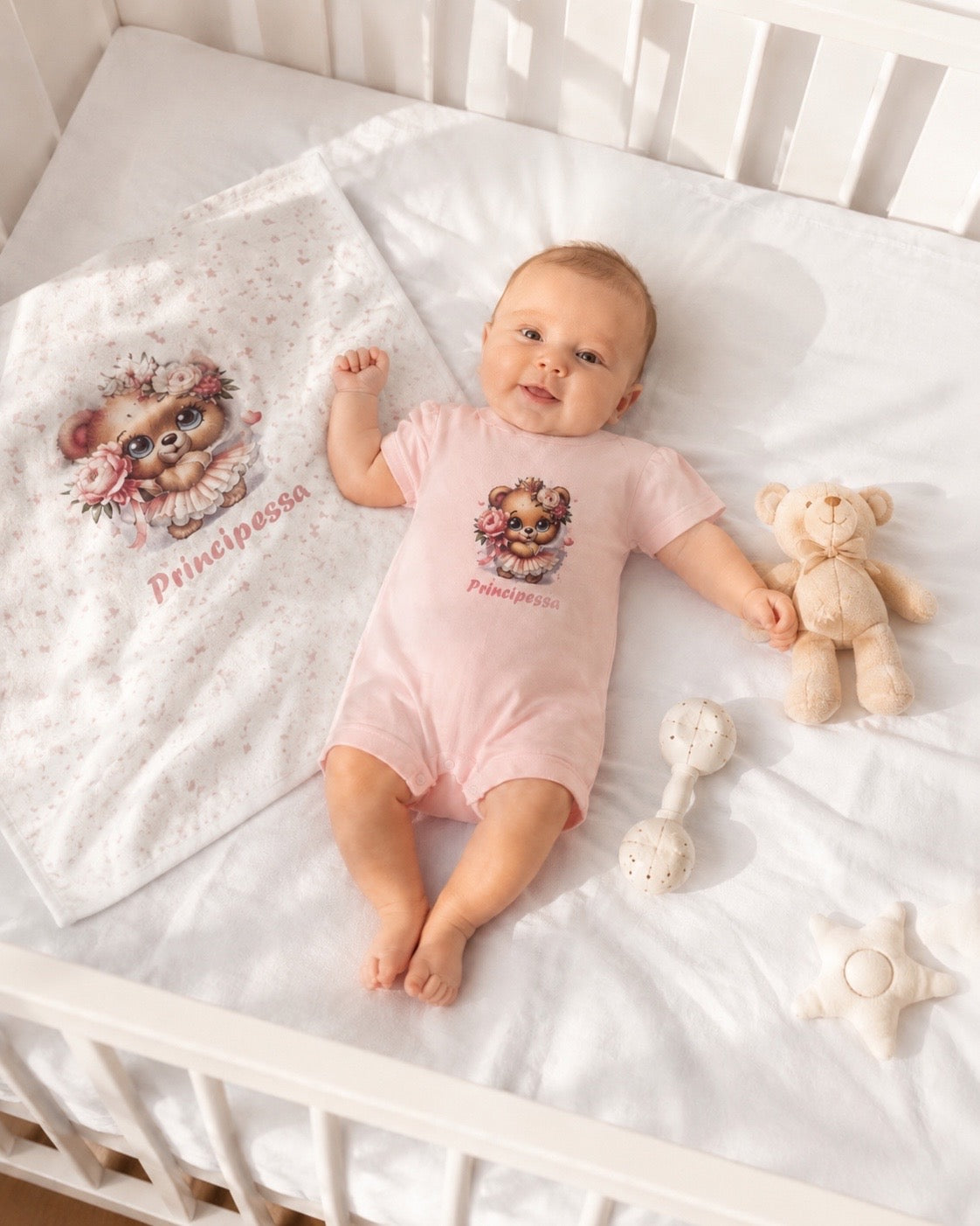 SET NEONATA COPERTINA + PAGLIACCETTO 100% COTONE