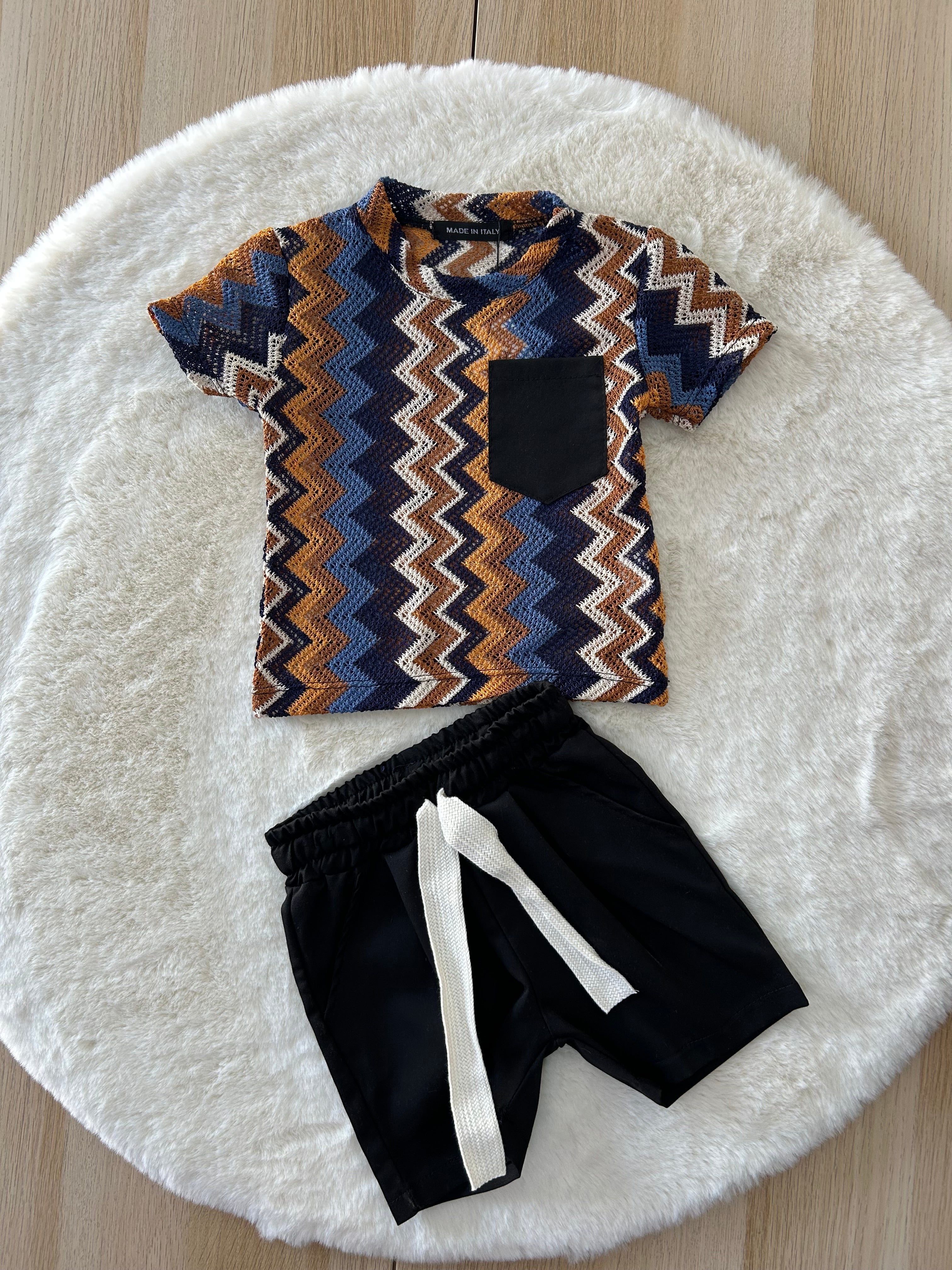 COMPLETO NEONATO CON MAGLIA TRAFORATA
