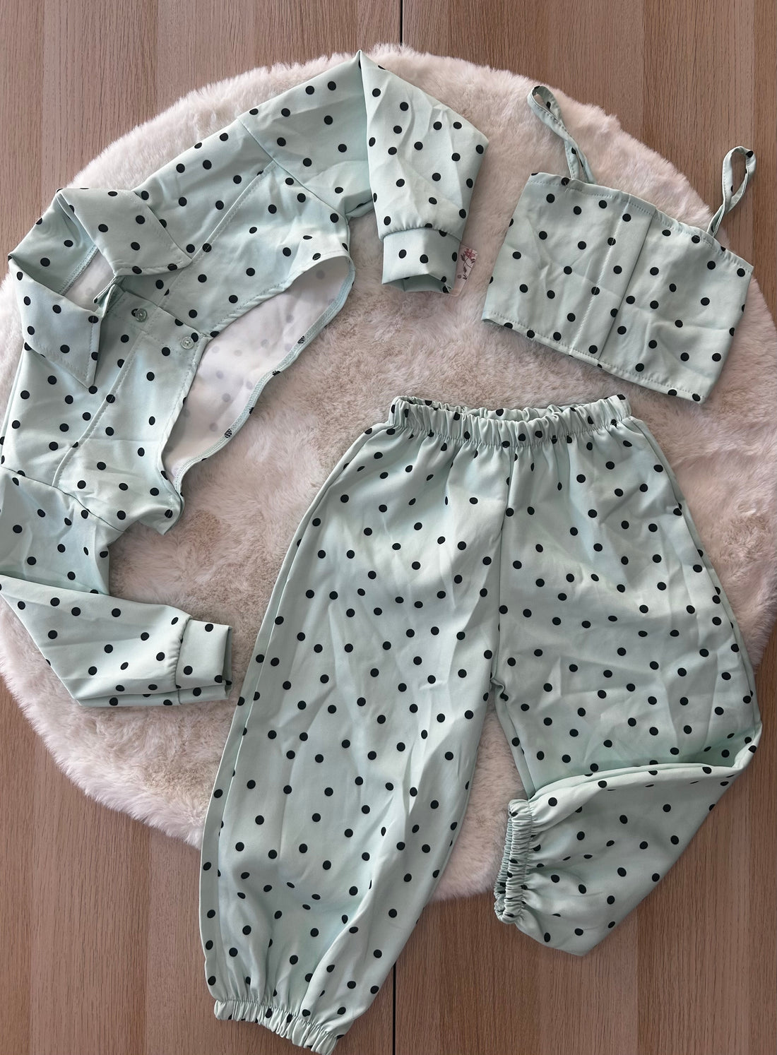 COMPLETO BAMBINA 3 PEZZI A POIS