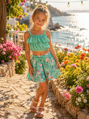 COMPLETO BAMBINA VERDEACQUA