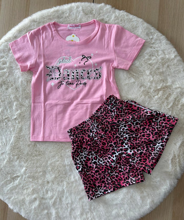 COMPLETO MACULATO BAMBINA CON PANTALONE FUCSIA