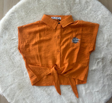 CAMICIA BAMBINA SMANICATA CON NODO