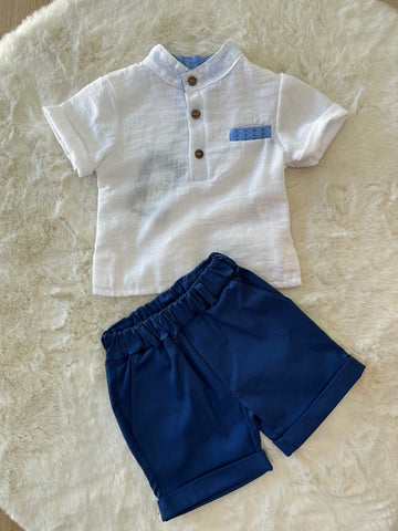 COMPLETO NEONATO T-SHIRT IN LINO