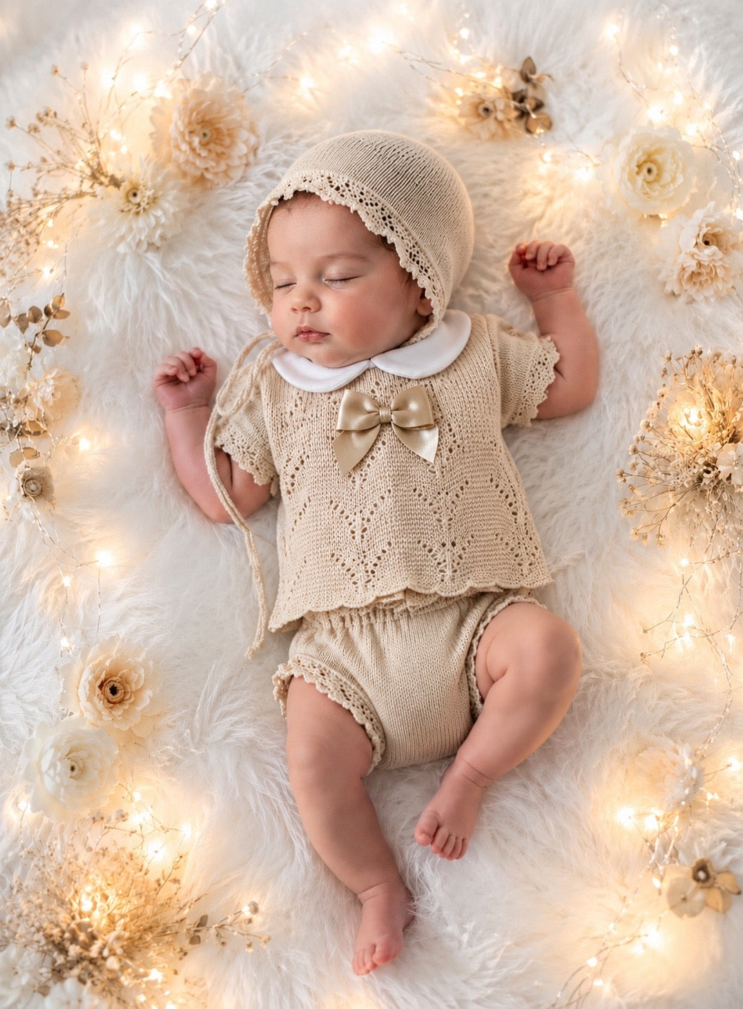 COMPLETINO NEONATA IN FILO DI COTONE 3 PZ