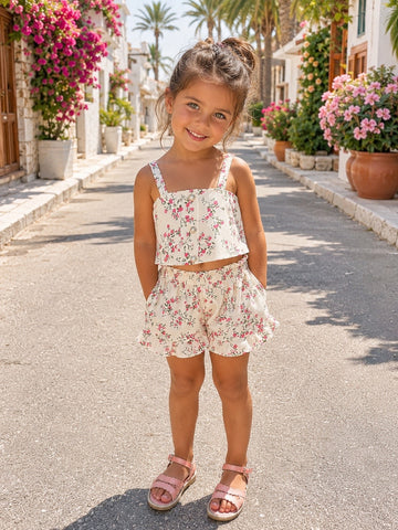 COMPLETO BAMBINA FIORATO