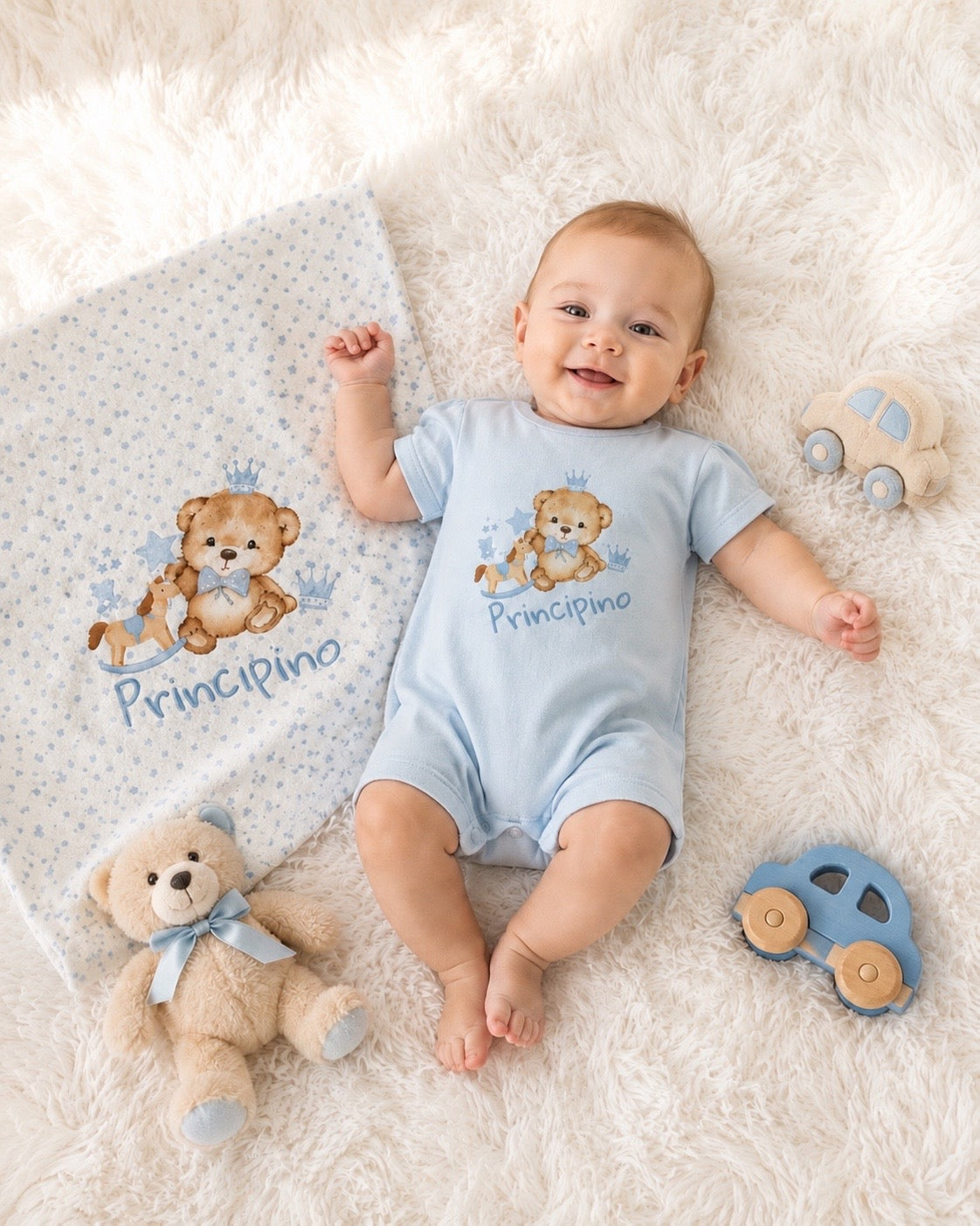 SET NEONATO COPERTINA + PAGLIACCETTO 100% COTONE