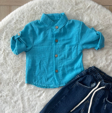 CAMICIA NEONATO IN LINO