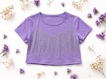 MAGLIA CROP CON STRASS BAMBINA