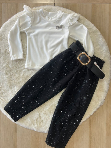 COMPLETO BAMBINA SUPER LUCCICOSO CON CINTONE