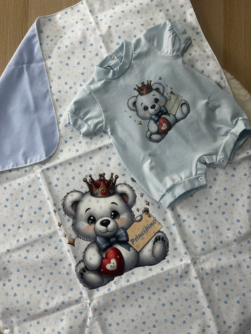 SET NEONATO COPERTINA + PAGLIACCETTO 100% COTONE