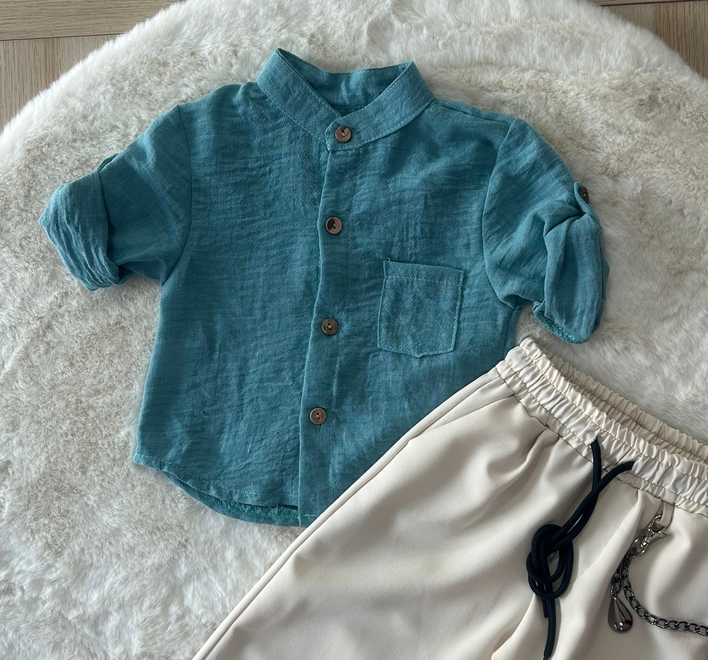 CAMICIA NEONATO IN LINO