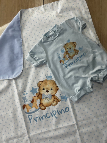 SET NEONATO COPERTINA + PAGLIACCETTO 100% COTONE