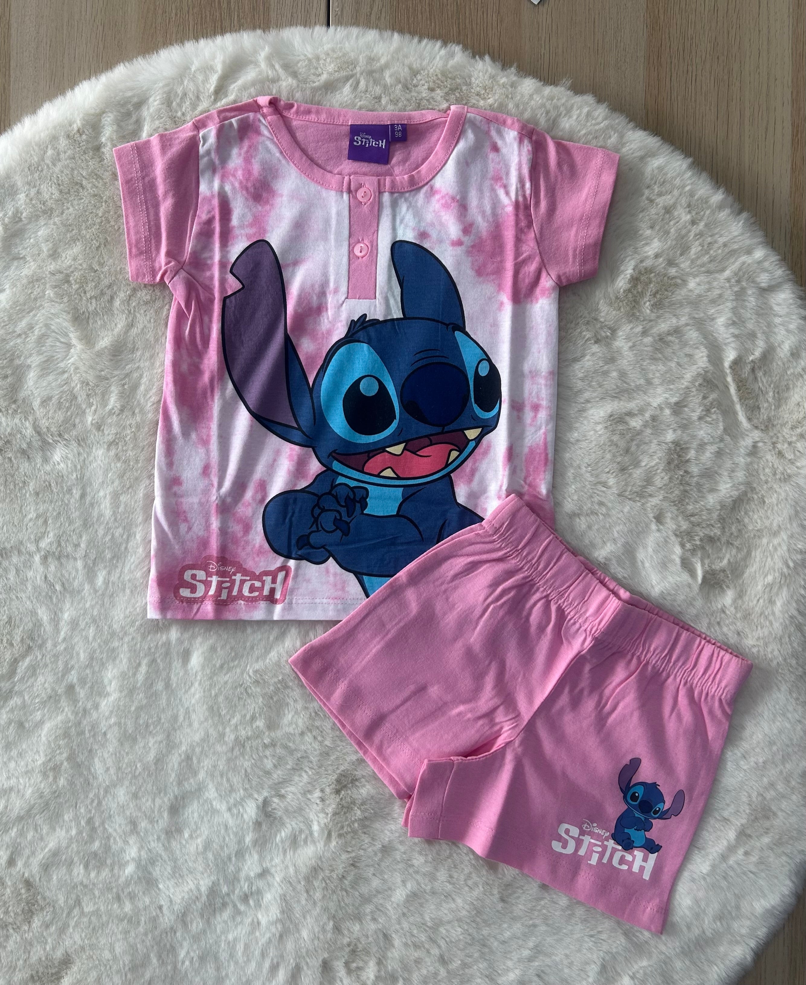 PIGIAMA BAMBINA 100% COTONE STITCH ROSA