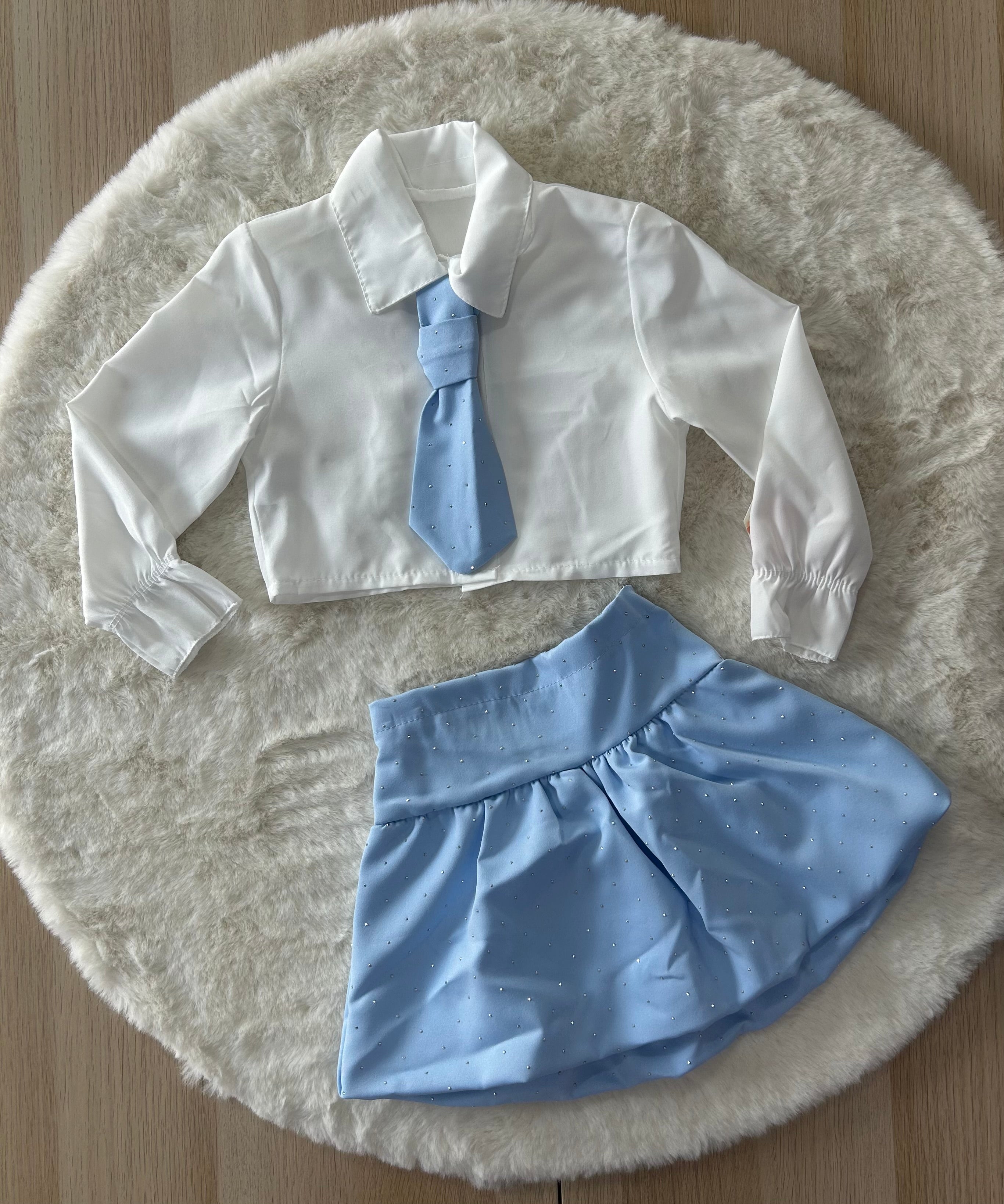 COMPLETO NEONATA 3PZ CON CRAVATTA DI STRASS