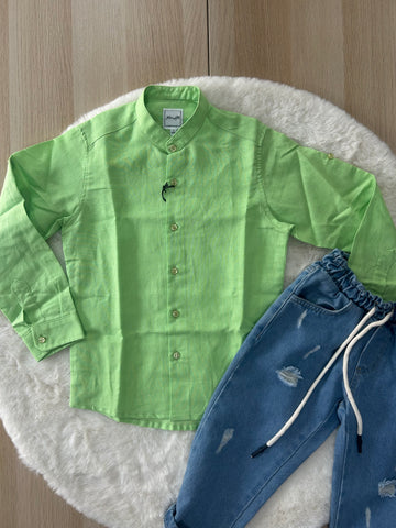 CAMICIA BAMBINO IN LINO MADE IN ITALY