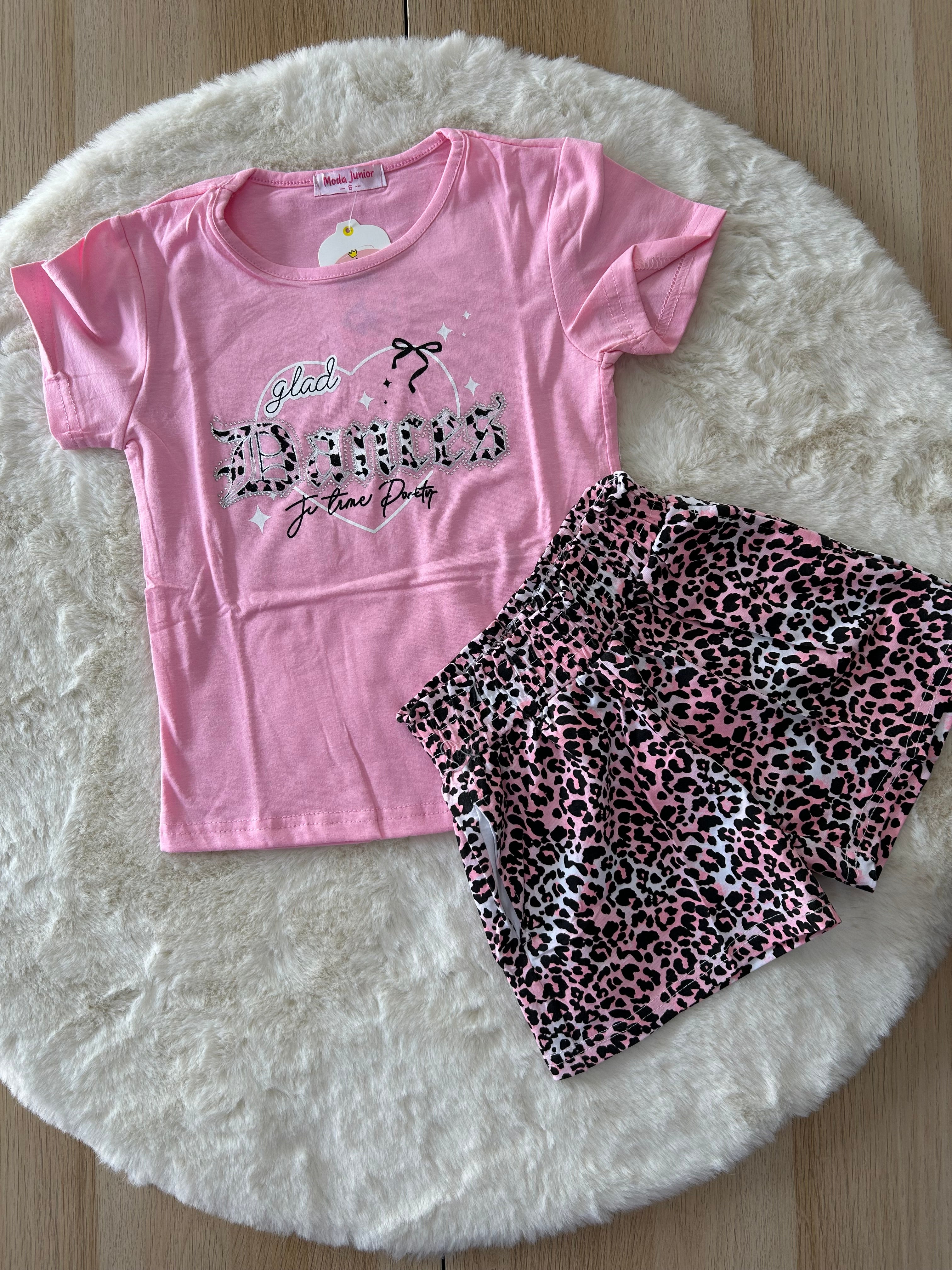 COMPLETO MACULATO BAMBINA CON PANTALONE ROSA