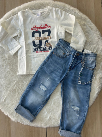 PANTALONI JEANS BAMBINO PRIMAVERILE