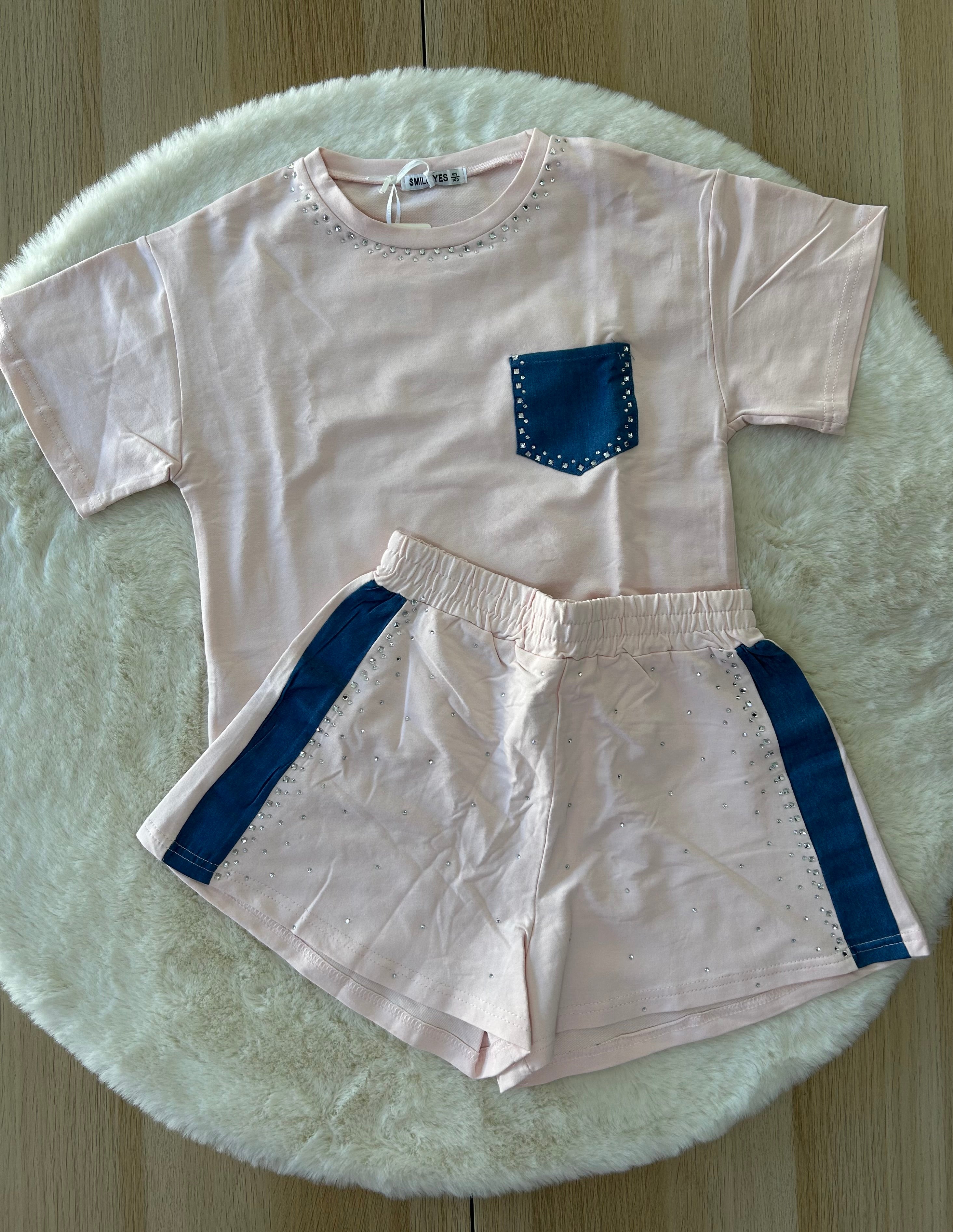 COMPLETO BAMBINA CON STRASS